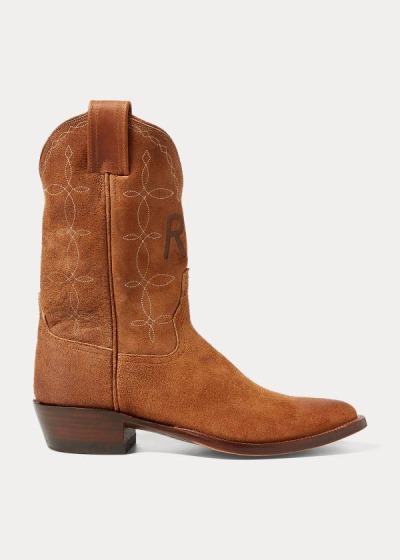 Cowboy Boots Ralph Lauren Hombre Marrom - Plainview Suede - QXDAK2791